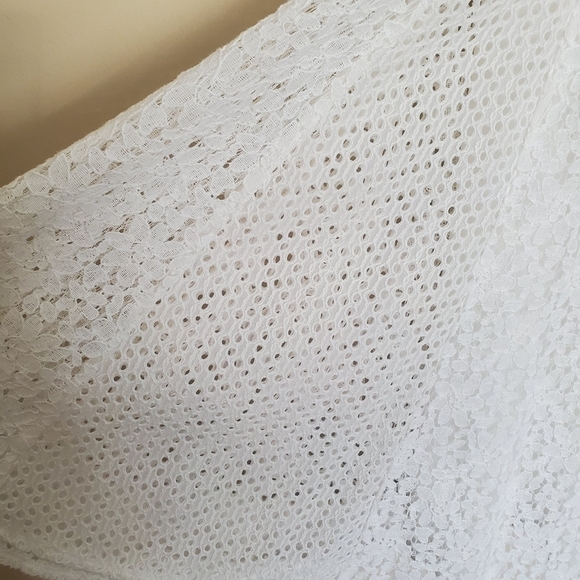 Maggy London Size 6 White lace Sheath Dress Sleeveless Minimalist Neutral Bridal - Picture 4 of 9